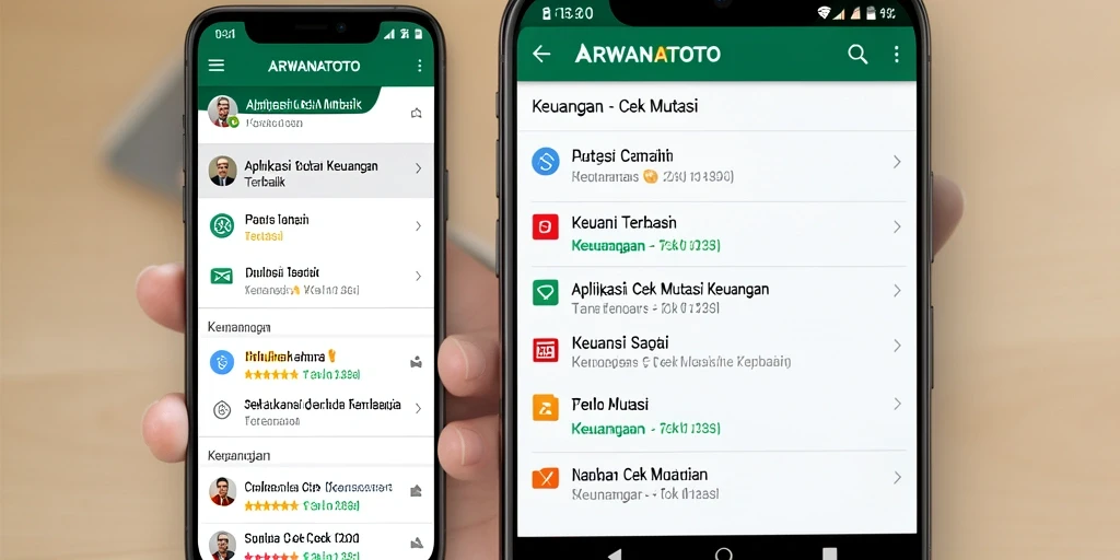 Tampilan antarmuka ARWANATOTO untuk cek mutasi keuangan.