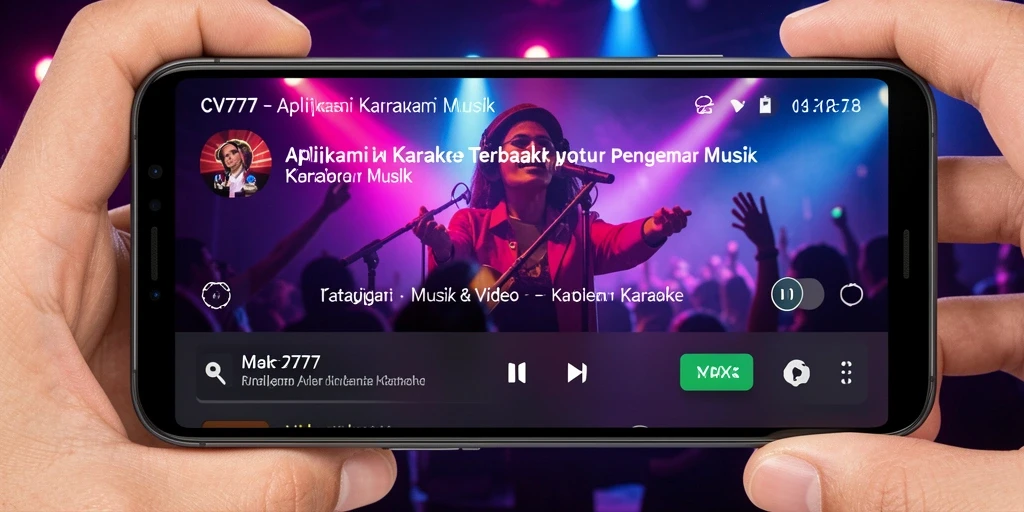 Antarmuka aplikasi CV777 untuk karaoke yang menarik dan mudah digunakan.