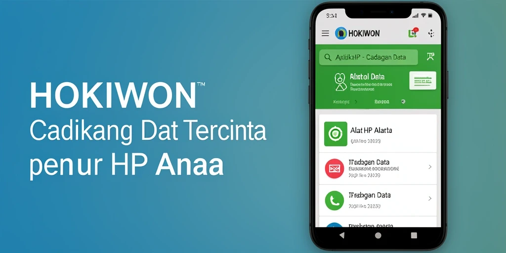 Tampilan antarmuka HOKIWON untuk cadangan data.