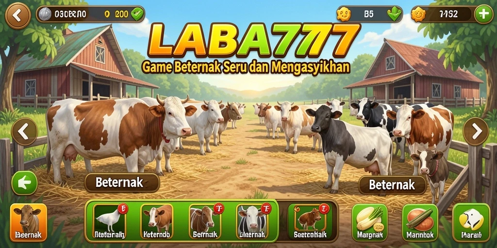 Antarmuka LABA777 yang menarik dengan fungsi Beternak yang intuitif.