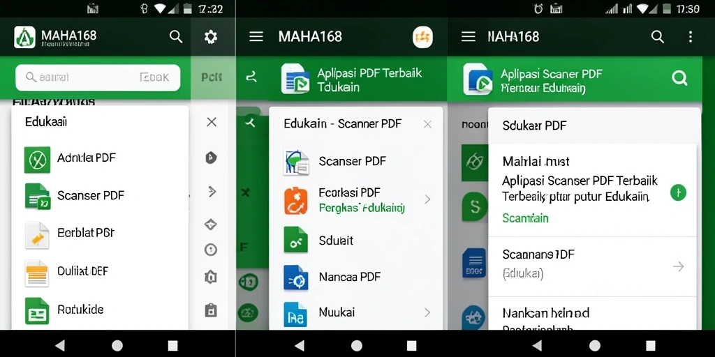 Antarmuka aplikasi MAHA168 yang intuitif untuk Scanner PDF.