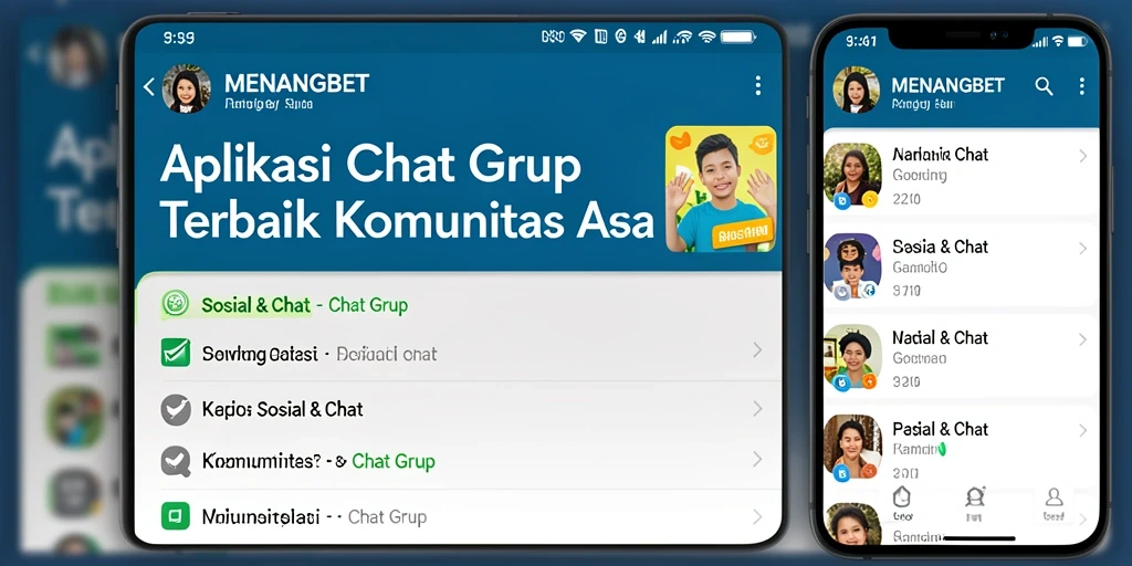 Tampilan antarmuka MENANGBET yang modern dan menarik untuk Chat Grup.
