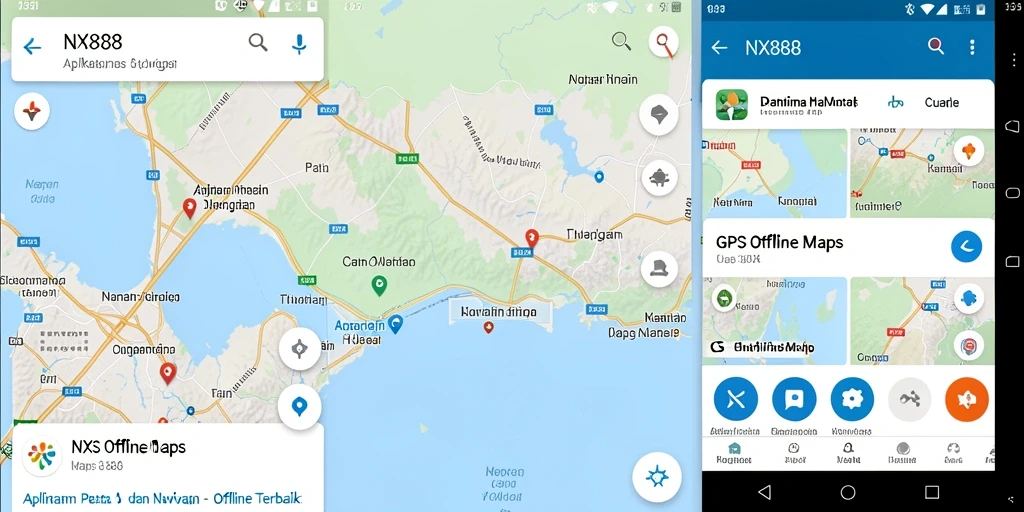 Tampilan antarmuka aplikasi GPS Offline Maps NX888 yang intuitif dan mudah digunakan.
