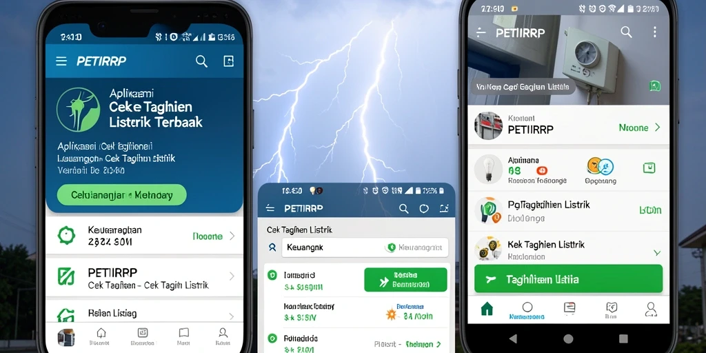 Antarmuka aplikasi PETIRRP untuk cek tagihan listrik yang mudah digunakan.