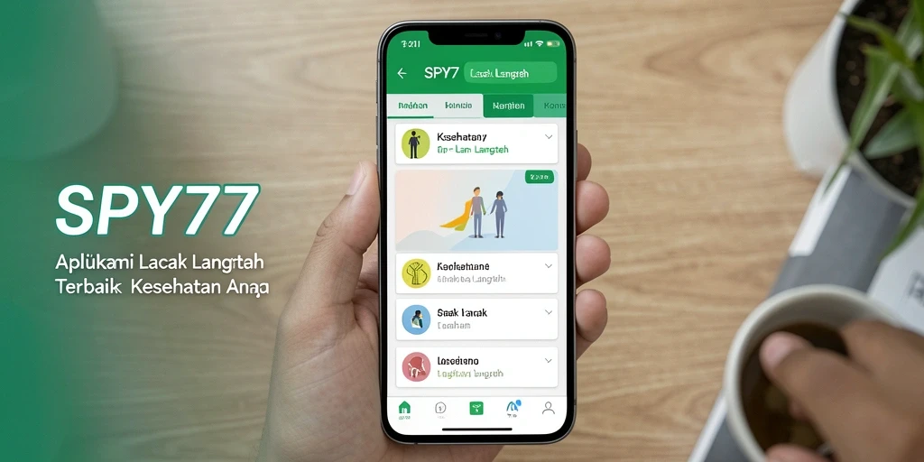 Antarmuka pengguna SPY77 yang menampilkan jumlah langkah harian dan kalori terbakar.